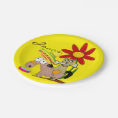 紙プレート、メキシカンドンキーソンブレロ犬イエロー ペーパープレート (アングル)