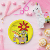 紙プレート、メキシコドンキードッグソンブレロイエロー ペーパープレート (パーティー)