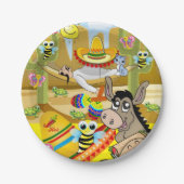 紙プレート、メキシコマンドンキーサンソンブレロ ペーパープレート (正面)