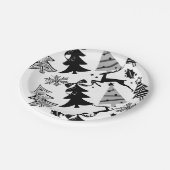 紙プレート、メリークリスマスシルバーブラックグレー ペーパープレート (アングル)