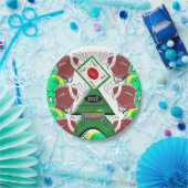 紙プレート、メリークリスマスフットボール ペーパープレート (パーティー)