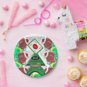 紙プレート、メリークリスマスフットボール ペーパープレート (パーティー)