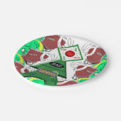 紙プレート、メリークリスマスフットボール ペーパープレート (アングル)