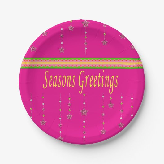 紙プレート、メリークリスマス季節のごあいさつ ペーパープレート (正面)