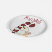 紙プレート、メリークリスマス雪だるまカプチーノ ペーパープレート (アングル)