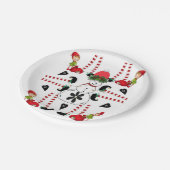 紙プレート、メリークリスマス雪だるま小妖精や小人 ペーパープレート (アングル)