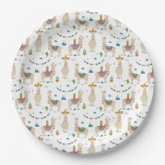 紙プレート – ラマガーデンパーティー ペーパープレート (正面)