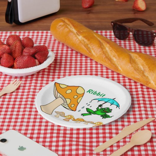 紙プレート、リブビットフロッグマッシュルーム紙プレート ペーパープレート (ピクニック)