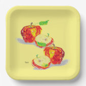 紙プレート：リンゴ ペーパープレート (正面)