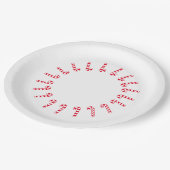 紙プレート – レッドキャンディーキャンズオンホワイト ペーパープレート (アングル)