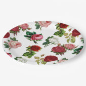 紙プレート:ヴィンテージバラ ペーパープレート (アングル)