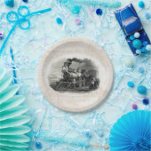 紙プレート、ヴィンテージ列車 ペーパープレート (パーティー)