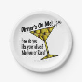 紙プレート – 中またはレアのMARTINIオリーブ? ペーパープレート (正面)