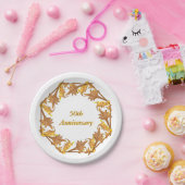 紙プレート – 円離れ中のゴールデン ペーパープレート (パーティー)