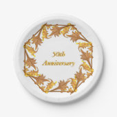 紙プレート – 円離れ中のゴールデン ペーパープレート (正面)