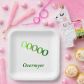 紙プレート – 名前が緑のステップイニシャル ペーパープレート (パーティー)