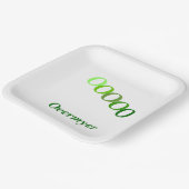 紙プレート – 名前が緑のステップイニシャル ペーパープレート (傾斜あり)