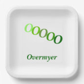 紙プレート – 名前が緑のステップイニシャル ペーパープレート (正面)