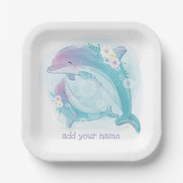 紙プレート：子供の誕生日：イルカ ペーパープレート