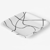 紙プレート「抽象芸術ライン」 – 白黒 ペーパープレート (傾斜あり)
