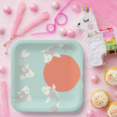 紙プレート:日本のスタイル:コイの魚柄  ペーパープレート (パーティー)