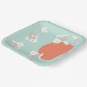 紙プレート:日本のスタイル:コイの魚柄  ペーパープレート (傾斜あり)