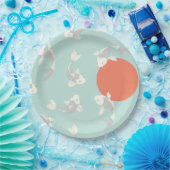 紙プレート:日本のスタイル:コイの魚柄  ペーパープレート (パーティー)