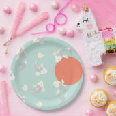 紙プレート:日本のスタイル:コイの魚柄  ペーパープレート (パーティー)