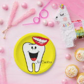 紙プレート、歯の歯No虫歯歯科医 ペーパープレート (パーティー)