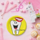 紙プレート、歯スマイルイエローデンティスト ペーパープレート (パーティー)