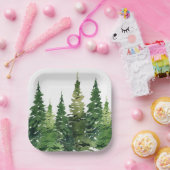 紙プレート – 水彩フォレスト ペーパープレート (パーティー)