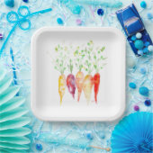 紙プレート – 水彩家宝ニンジン ペーパープレート (パーティー)