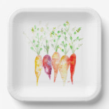 紙プレート – 水彩家宝ニンジン