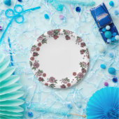 紙プレート、白フローラ花 ペーパープレート (パーティー)