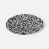 紙プレート(白黒ギリシャ語鍵デザイン) ペーパープレート (アングル)