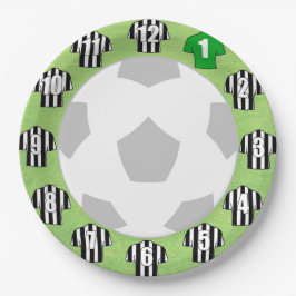 紙プレート – 白黒スポストライプのートシャツ ペーパープレート