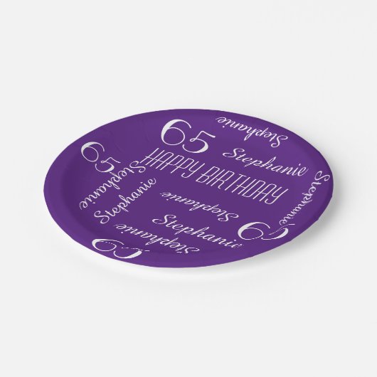 紙プレート、第65回誕生日パーティの繰り返し名 ペーパープレート (アングル)
