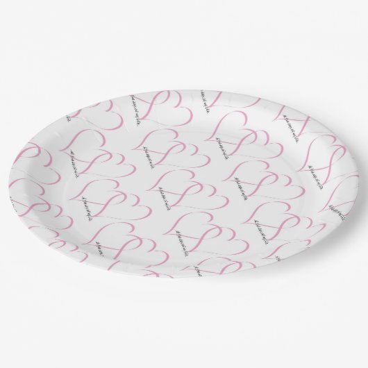 紙プレート/結婚引用文とのハート ペーパープレート (アングル)