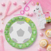 紙プレート – 緑と白の開いたスポーツシャツ ペーパープレート (パーティー)