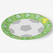 紙プレート – 緑と白の開いたスポーツシャツ ペーパープレート (アングル)