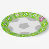 紙プレート – 緑と黄ストライプののスポーツシャツ ペーパープレート (アングル)