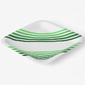 紙プレート – 緑の対角ストライプ線 ペーパープレート (傾斜あり)