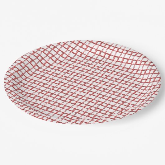 紙プレート – 織り赤繊維 ペーパープレート (アングル)