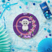 紙プレート、羊のフローラ紫 ペーパープレート (パーティー)