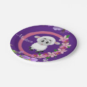紙プレート、羊のフローラ紫 ペーパープレート (アングル)