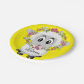紙プレート、羊のフローラ黄 ペーパープレート (アングル)