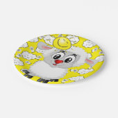 紙プレート、羊の太陽の雲の黄色 ペーパープレート (アングル)