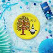 紙プレート、羊の木の黄色 ペーパープレート (パーティー)