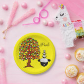 紙プレート、羊の木の黄色 ペーパープレート (パーティー)