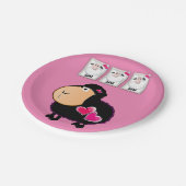 紙プレート、羊ピンクハート ペーパープレート (アングル)